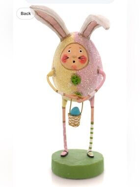 Lori Mitchell EGGBERT HOPPERTON Polyresin Easter Basket Bunny Ears 11003